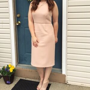 Ann Taylor Sleeveless Blush Midi Dress